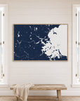 Boston canvas map — window-scene interior