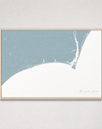 Brunswick Islands Coastal Map — Canvas Horizontal — soft-blue, Light Wood