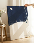 Brunswick Islands navy vertical wrapped canvas map in the ratio 2:3 hand mockup