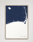 Brunswick Islands Coastal Map — Canvas Vertical, navy, Natural Oak