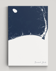 Brunswick Islands Coastal Map — Canvas Vertical, navy, No Frame