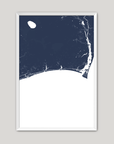 Brunswick Islands Coastal Map — Fine Art Print Vertical, navy, White Frame, 8x10
