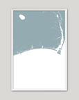 Brunswick Islands Coastal Map — Fine Art Print Vertical, soft-blue, White Frame, 8x10