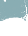 Brunswick Islands Coastal Map — Fine Art Print Vertical, soft-blue, No Frame, 8x10