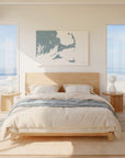 Cape Cod soft blue horizontal wrapped canvas map in the ratio 3:2 hand mockup
