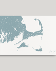 Cape Cod Coastal Map — Canvas Horizontal, soft-blue, No Frame