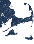 Cape Cod Coastal Map — Fine Art Print Horizontal, navy, No Frame, 10x8