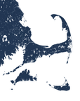 Cape Cod Coastal Map — Fine Art Print Vertical, navy, No Frame, 8x10