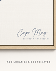 Cape May canvas map — location and coordinates customization