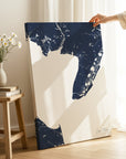 Cape May navy vertical wrapped canvas map in the ratio 2:3 hand mockup
