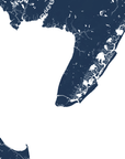 Cape May Coastal Map — Fine Art Print Horizontal, navy, No Frame, 10x8