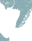 Cape May Coastal Map — Fine Art Print Vertical, soft-blue, No Frame, 8x10