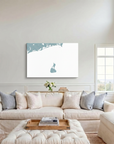 Block Island canvas map art in cathedral setting