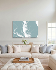 Chesapeake Bay / Maryland canvas map art in cathedral setting