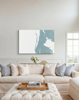 Clearwater Beach canvas map art in cathedral setting