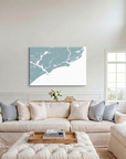 Kiawah Island canvas map art in cathedral setting