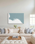 Long Beach canvas map art in cathedral setting