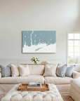 Mystic canvas map art in cathedral setting