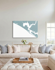 Panama City Beach canvas map art in cathedral setting