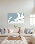 Pensacola canvas map art in cathedral setting