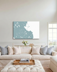 Plymouth canvas map art in cathedral setting