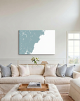 Southern Maine Coast canvas map art in cathedral setting