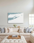 The Hamptons canvas map art in cathedral setting