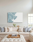 Tybee Island canvas map art in cathedral setting
