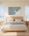 Charleston soft blue horizontal wrapped canvas map in the ratio 3:2 hand mockup