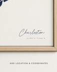 Charleston canvas map — location and coordinates customization
