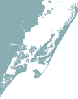 Chincoteague Island Coastal Map — Fine Art Print Vertical, soft-blue, No Frame, 8x10