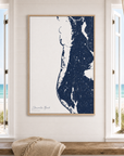 Clearwater Beach canvas map — window-scene interior