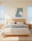 Clearwater Beach soft blue horizontal wrapped canvas map in the ratio 3:2 hand mockup