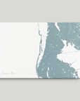 Clearwater Beach Coastal Map — Canvas Horizontal, soft-blue, No Frame