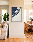 Atlantic City canvas map art in coastal setting