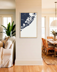 Atlantic City matte map art in coastal setting