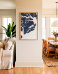 Beaufort / Sea Islands matte map art in coastal setting
