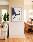 Cape Cod canvas map art in coastal setting