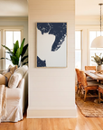 Cape May canvas map art in coastal setting
