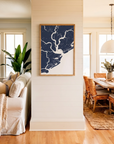 Charleston matte map art in coastal setting