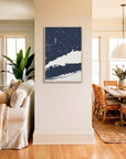 Connecticut Coast canvas map art in coastal setting
