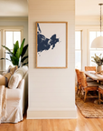 Gloucester matte map art in coastal setting
