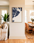 Hilton Head Island matte map art in coastal setting
