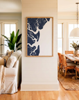 Jekyll Island matte map art in coastal setting