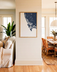 Marco Island matte map art in coastal setting