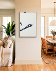 Montauk canvas map art in coastal setting