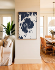Mount Desert canvas map art in coastal setting