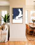 Pensacola matte map art in coastal setting