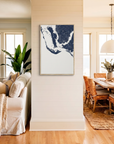 Sanibel canvas map art in coastal setting