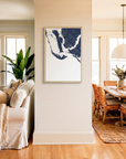 Sanibel matte map art in coastal setting